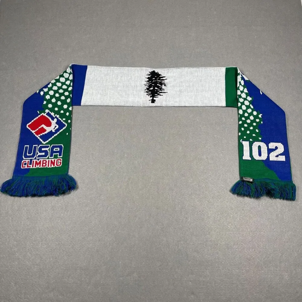 Team USA Climbing Scarf Cascadia 102 Green Blue White Doug Flag Rufneck Scarves